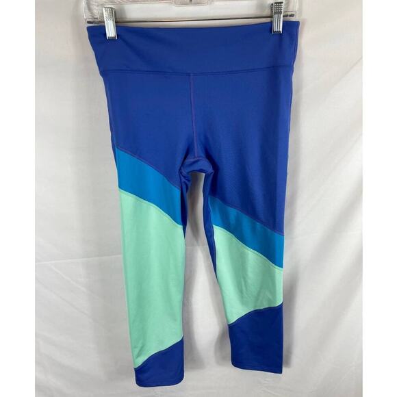 Joy Lab Color Block Blue Cropped Leggings Size Medium - Picture 2 of 8